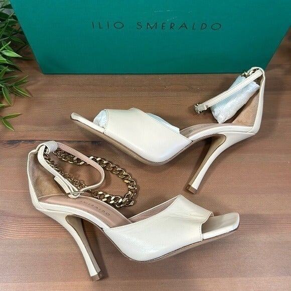 Ilio Smeraldo x Cher Bai Women's Chain High Heel Sandals Size 35 $560 - Picture 2 of 11